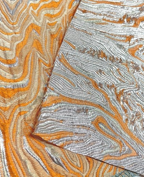 Жаккард оранжевая волна